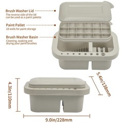 Paint Brush Cleaner Tray Organizer with Palette Holder