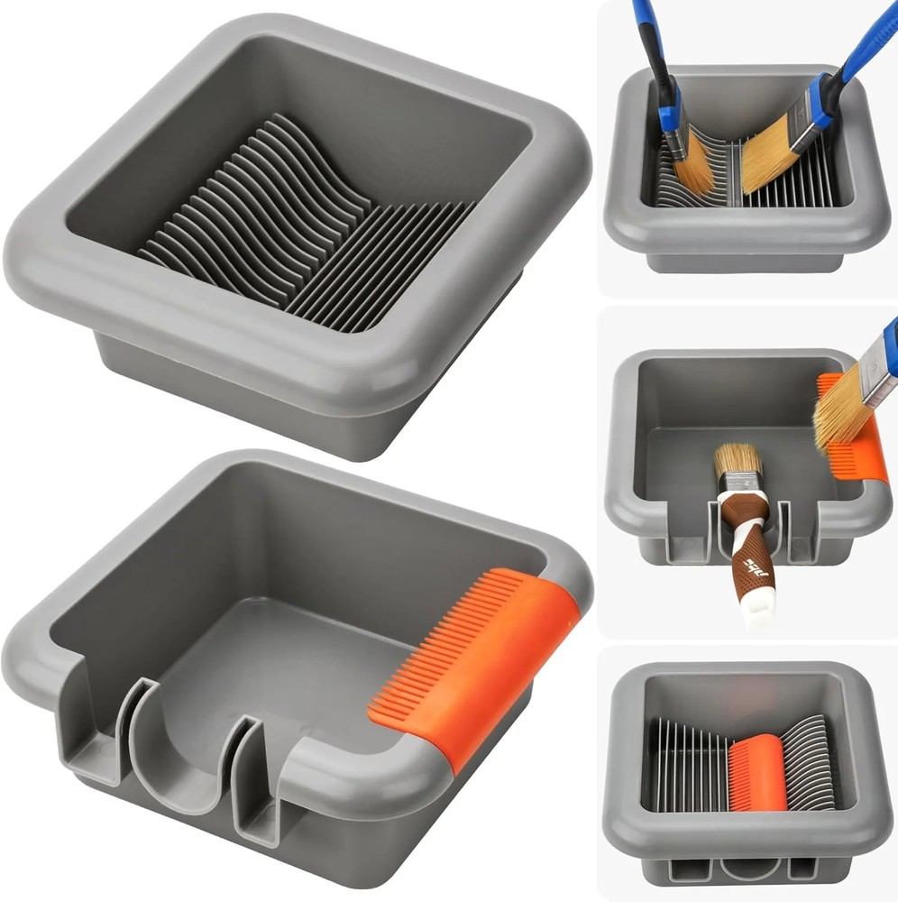 Paint Brush Cleaner Washer Trays, 2 Individual Paint Trays for Fast Cleaning and