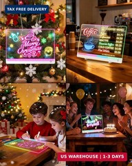 LED Drawing Board for Kids – 17″ Flicker-Free Glow Doodle Drawing Pad with 11-Co