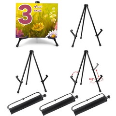 AROIC 3 Pack 14” Tabletop Easels, Black Steel Table Top 2.5 inches,