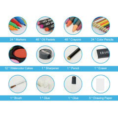 168pcs Drawing Supplies Kit with Portable Box Drawing Artist Kit Art Tools Kit