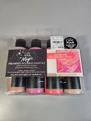 Paint Pouring Set Fiery Opal Golds and Pinks Pre-Mixed Pour Paint New Unopened