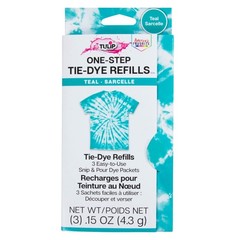 Tulip One-Step Tie-Dye Kit , 3 Fabric Dye Refill Packs, Teal