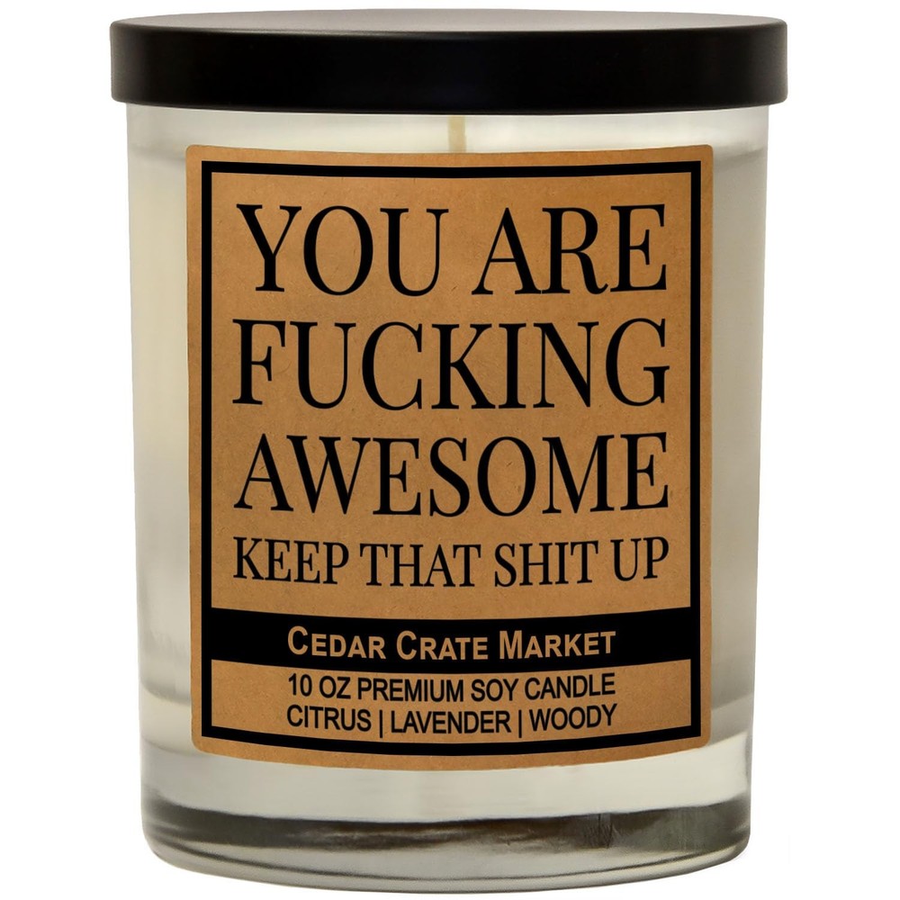 Best Friend, Gift for Women, Men – You 13.5 OZ, Are F’ing Awesome (Kraft)