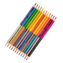 Double Sided Color Pencils 24 Neon Metallic Colors 12pc Triangular Art SetVertex
