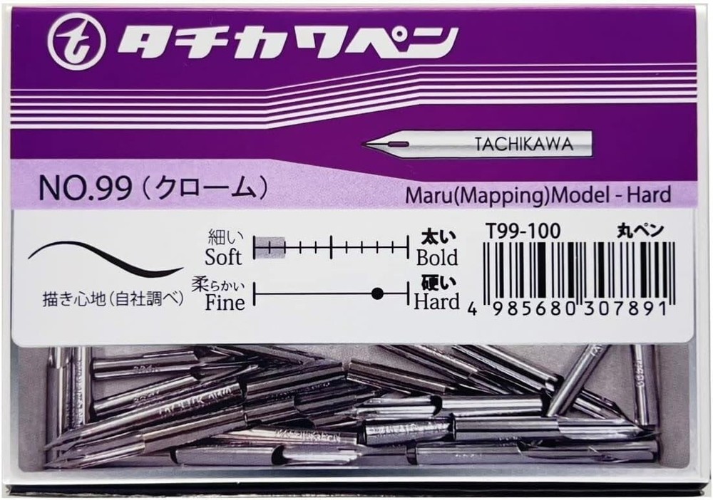 Tachikawa Maru Pen Nib T99 100 Pieces Bold line Calligraph Manga Comic Design