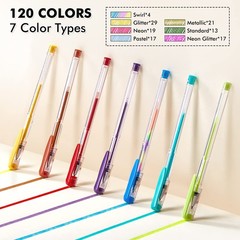 Shuttle Art 120 Unique Colors (No Duplicates) Gel 1 Count (Pack of 120), grey