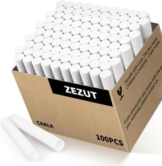 White Chalk 100PCS, Low Dust Chalks Stick Bulk 1 Count (Pack of 100),