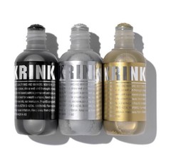 KRINK 3 Paint Marker Set K-60 15mm ROUND TIP black silver gold NEW UNUSED