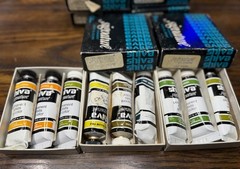 Vintage Shiva Signature Oil Paint Lot 28 Tubes Green Gold Phthalo Leaf Green