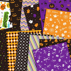 48 Sheet Halloween Pattern Paper Set A4 Size Decorative Craft Paper Origami Pape
