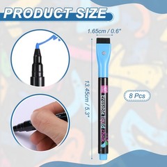 Magnetic Liquid Chalk Markers, 8Pcs Whiteboard Markers with Dry Eraser, Blue