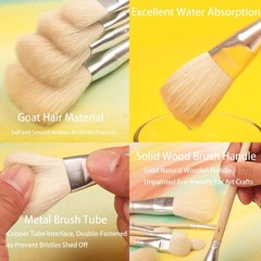 Fortunemee 7 PCS Assorted Size Gilding Brush Set, Small To Medium, Multicolor