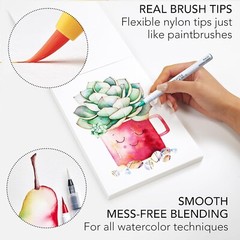 Real Brush Tip Watercolor Pens Set – 50 Colors & Online Tutorials for All Levels