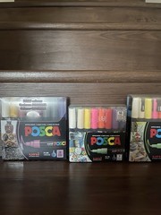 Posca Paint Marker Pen Bundle – 4 Packs of 8 & 16 Colors (PC-1m, 3m, and 5m)