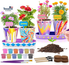 4 Set Paint & Plant Flower Gardening Kit – Gifts for Girls Ages 8-12, Arts and C