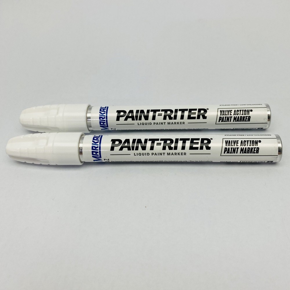 LOT OF 2 MARKAL VALVE ACTION LIQUID PAINT MARKER WHITE 96820