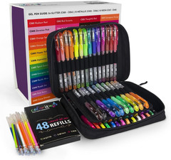 Gel Pens for Adult Coloring – 96 Pack with 48 Premium Gel Pens & 48 Refills with