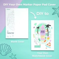 Ohuhu Double-Sided Marker Pad Art Sketchbook Bleedproof – 9″x12″ Cool White