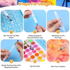 Watercolor Paint Set, 48 Colors Watercolors Kit Water Colors with 10 Paint Br…
