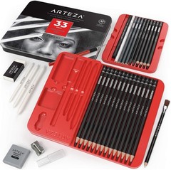 Drawing Set for Adults, Set of 33 Artist Sketching Tools, 20 Graphite & 4 Ske…