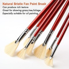 GACDR Fan Brush for Painting, 7 Pieces Fan Brush Set with Hog Bristle Natural…