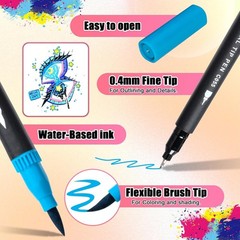 110 Vibrant Dual Brush Markers Set – Artist Coloring Pens with Storage Case