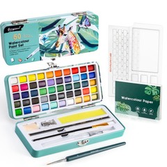 Prudiut 50 Colors Watercolor Paint Set, With 1 Count (Pack of 1), Multicolor