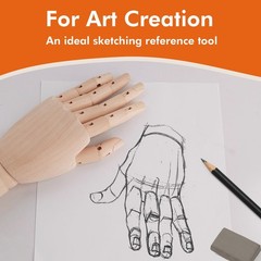Falling in Art Wooden Hand Model, 10Inches Left Hand Mannequin Figure for Jew…