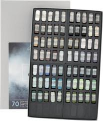 422979 70 Piece Color Value Greys Hand Rolled Soft Pastel Set, Grey