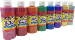 Washable Glitter Paint Bulk Pack 8Ct, Assorted Colors 4Oz Each Bottle