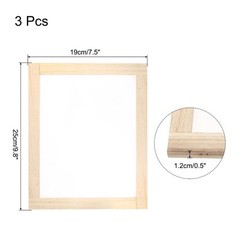 3pcs Silk Screen Printing Frame 9.8×7.5 Inch Wood with 160 White Mesh DIY