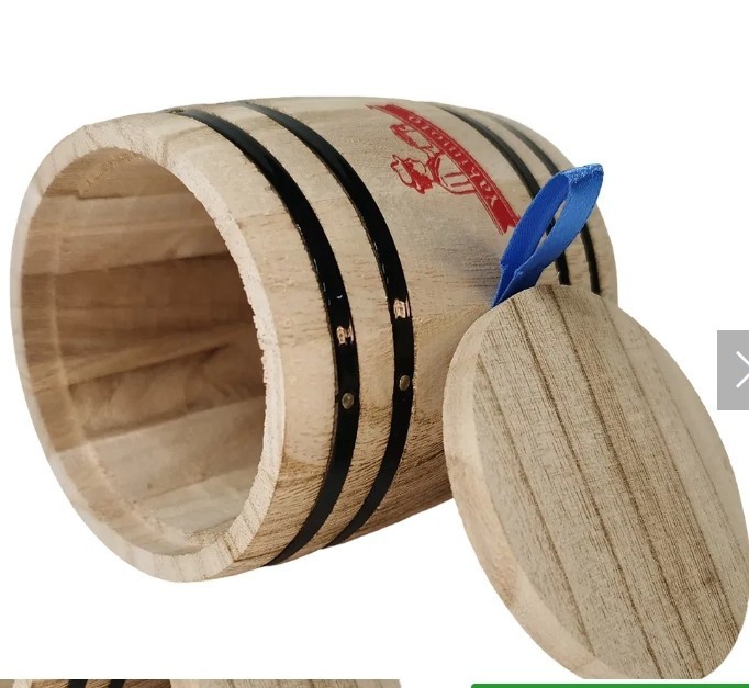 1 Piece Mini Wood Canister | Small Airtight Kitchen Storage | Countertop Spice,
