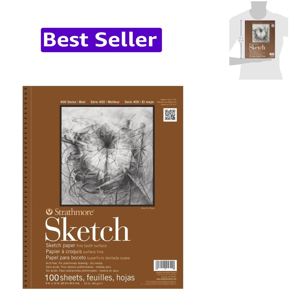 400 Series Sketch Pad, 9×12 inch, 50 Sheets – Artist Sketchbook for Drawing, …