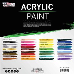 U.S. Art Supply 36 Color Professional Acrylic Paint Set in 12ml Tubes – Art…