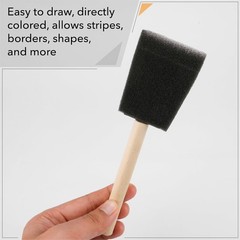 50pk Foam Paint Brushes Assorted Sizes 0.35″ to 2″ Wood Handle Sponge Brush Set
