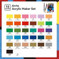 Arrtx Acrylic Pens Paint Markers 32 1 Count (Pack of 32), 32 Anime Colors