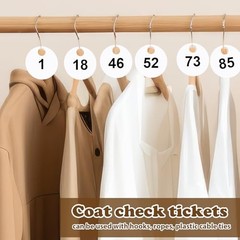 Pcs Number Tags Round 2 Part Coat Check Tags Plastic 1.7inch-round 1200 White