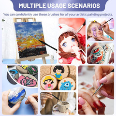 11Pcs Detailing Paint Brushes Set with Triangular Handles – Fine Tip Micro Brush
