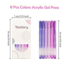 6 Colors Acrylic Pens, Colored Pen Marker for Black , 0.1 mm Coloring Paint A…