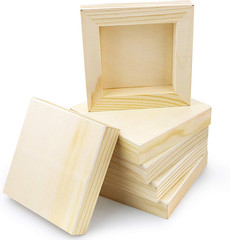 8 Pack Unfinished Square Wood Panels,4″ X 4″/10Cm X 10Cm,Blank Wooden Canvas Cra