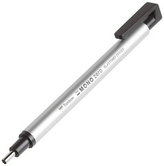 Tombow Mono Zero Eraser, Round 2.3mm Tip, Silver
