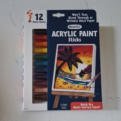 Crayola Acrylic Paint Sticks 12-Color Multicolor Acrylic Paint Set 54-6213