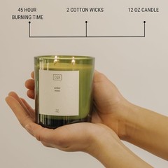 Craft & Kin 12oz Amber Moss Candle for Home | Premium Green Spring