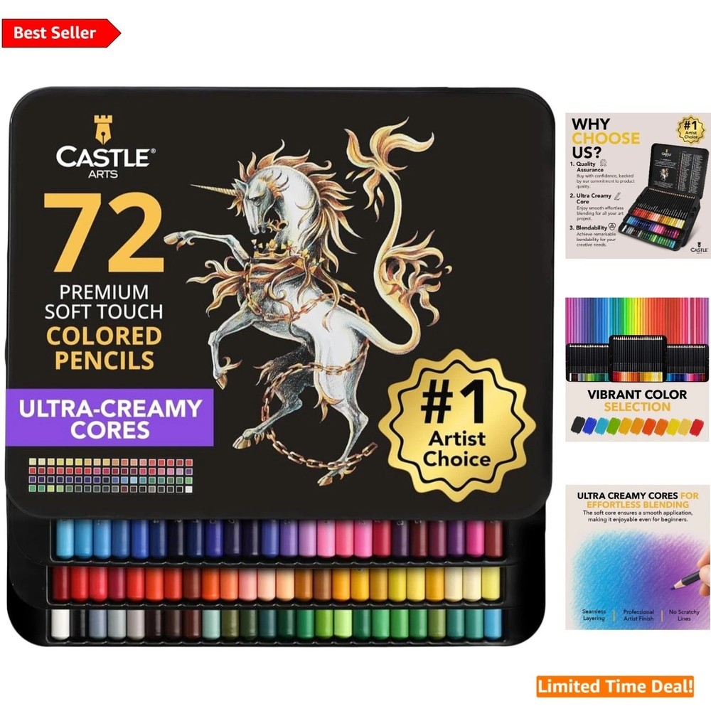Vibrant 72-Piece Colored Pencil Set with Soft Leads and Skill-Building Tutorial