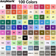 Alcohol Markers, 100 Colors Dual Tip Art Coloring Markers Set for Adult Book Dra