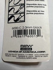 Marvy Uchida 6000 Calligraphy Pen Black 2.0 Size Acid Free Non Toxic Water Based