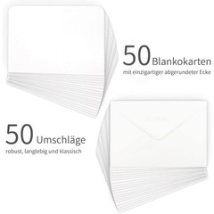 Blank Watercolor Cards and Envelopes, 50 Cards, 5×7”, 140lb/300gsm, White, A…