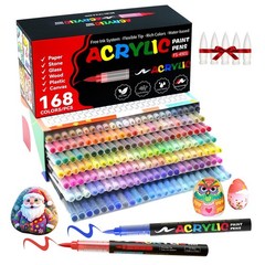 TECADA 168 Colors Acrylic Paint Markers, 1 Count (Pack of 168), 168