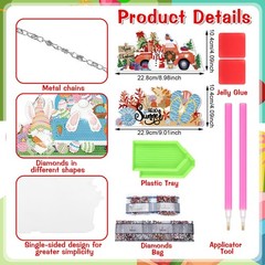12 Pcs Seasonal Diamond Art Wreath Kits Holiday 5d DIY Diamond Art Hanging Signs